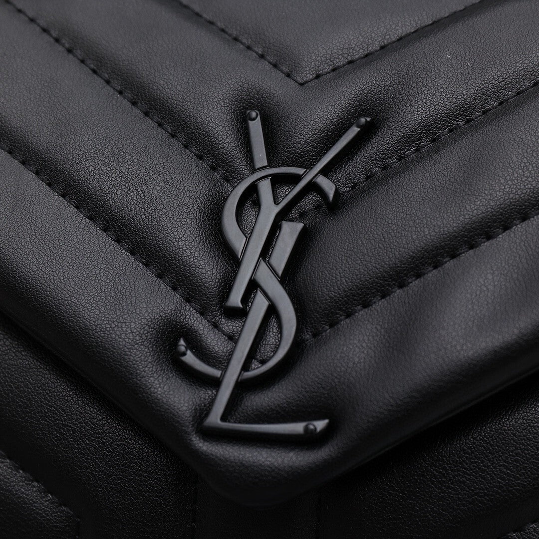 Bolsa Tiracolo Feminina Saint Laurent – Preta Matelassê Chevron (All Black)