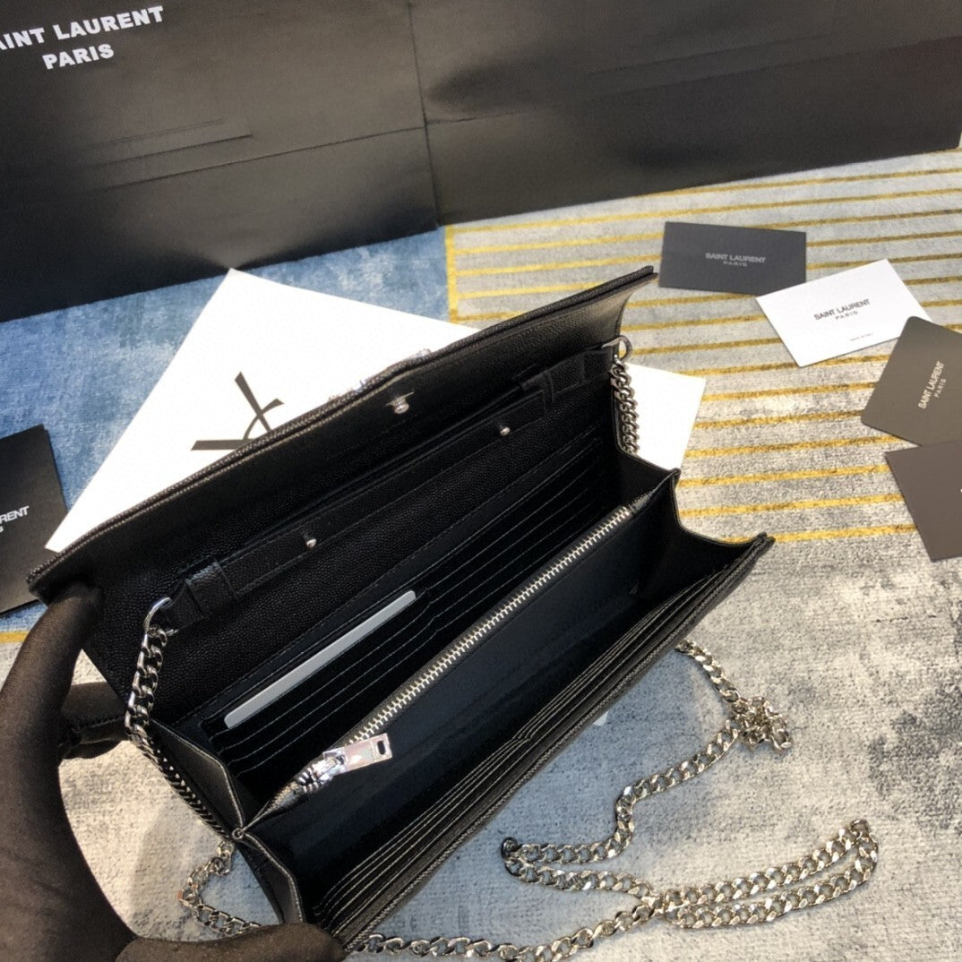 Bolsa Tiracolo Feminina Saint Laurent – Preta com Corrente