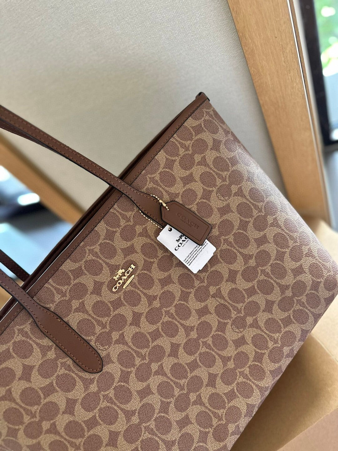 Bolsa Tote Feminina Coach – Monograma Marrom