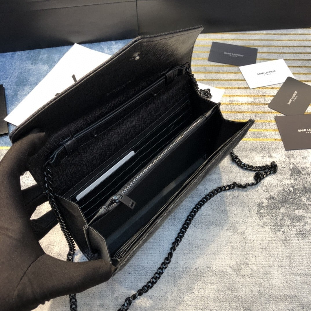 Bolsa Tiracolo Feminina Saint Laurent – Preta Total (All Black)