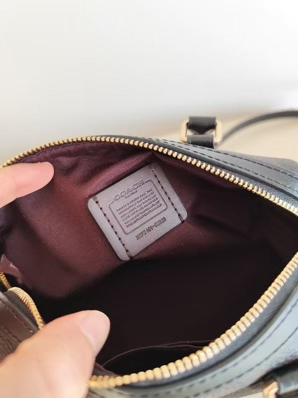 Bolsa Feminina Coach Mini Satchel – Marrom Monograma