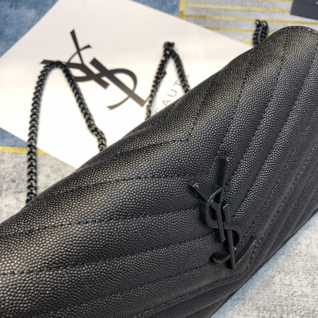 Bolsa Tiracolo Feminina Saint Laurent – Preta Total (All Black)